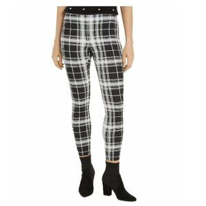 Maison Jules Plaid Pull-On Ponte-Knit Pants